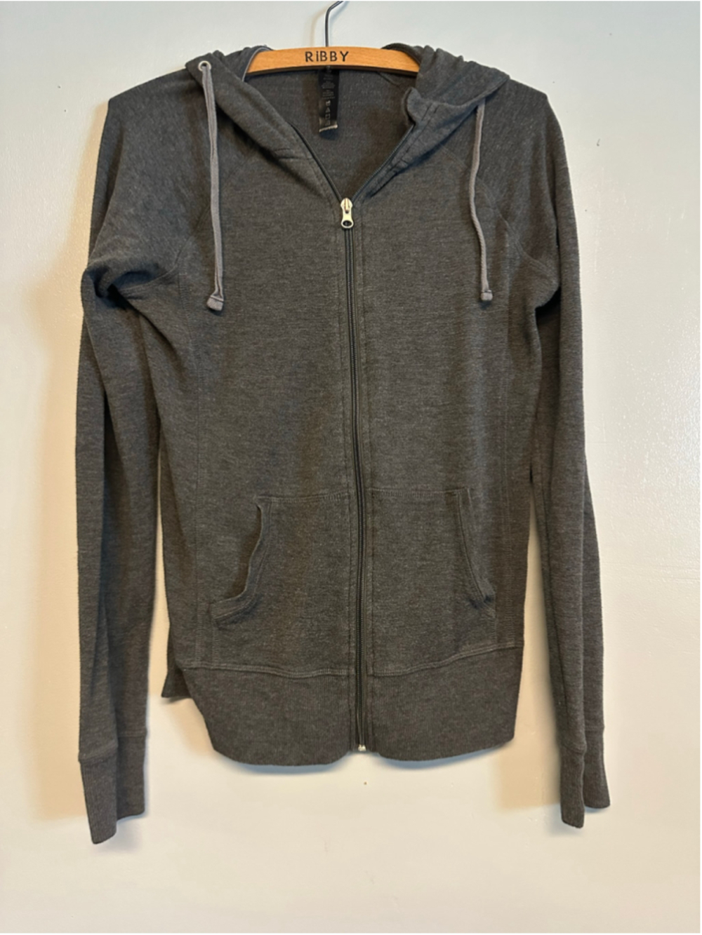 Yogalicious Zip-Up Hoodie Sweatshirt Grey Size Medium